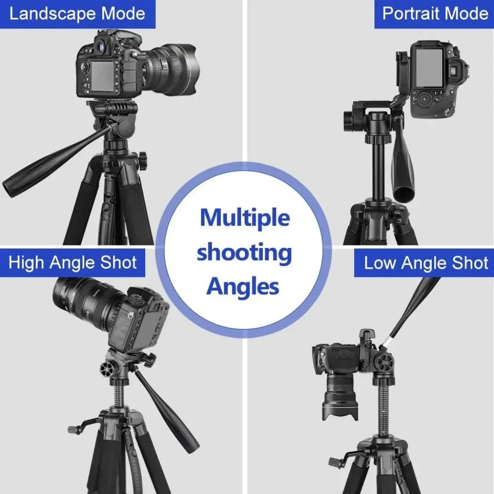 74’’ Camera Tripod with Travel Bag, Cell Phone Tripod with Wireless Remote